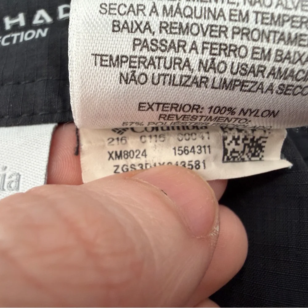 Columbia Cargo Shorts Mens 40 Black‎ Ripstop Omni-Shade Wick UPF 50 Hiking Trail